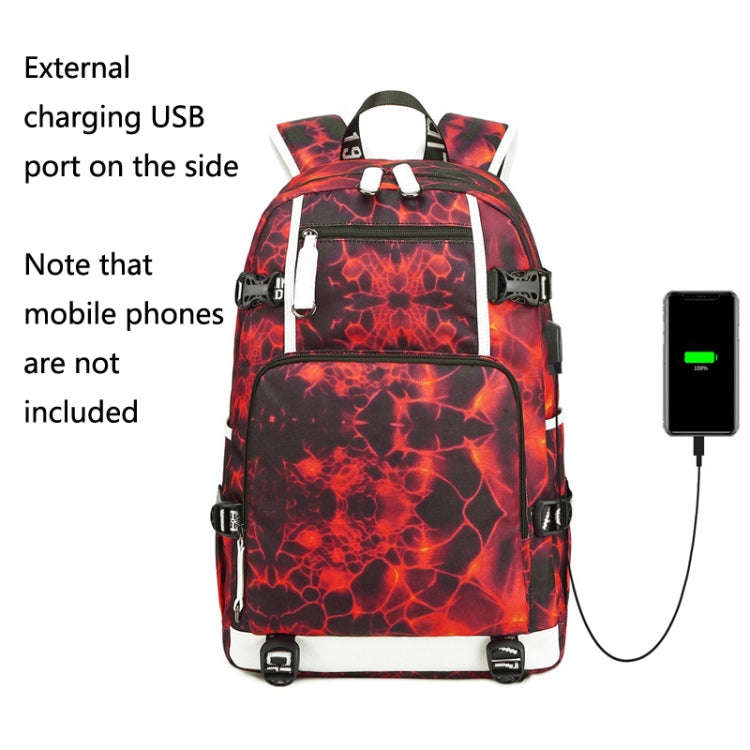 6101-5 Printed Backpack Large Capacity Computer Backpack Waterproof Student School Bag, Print Col...