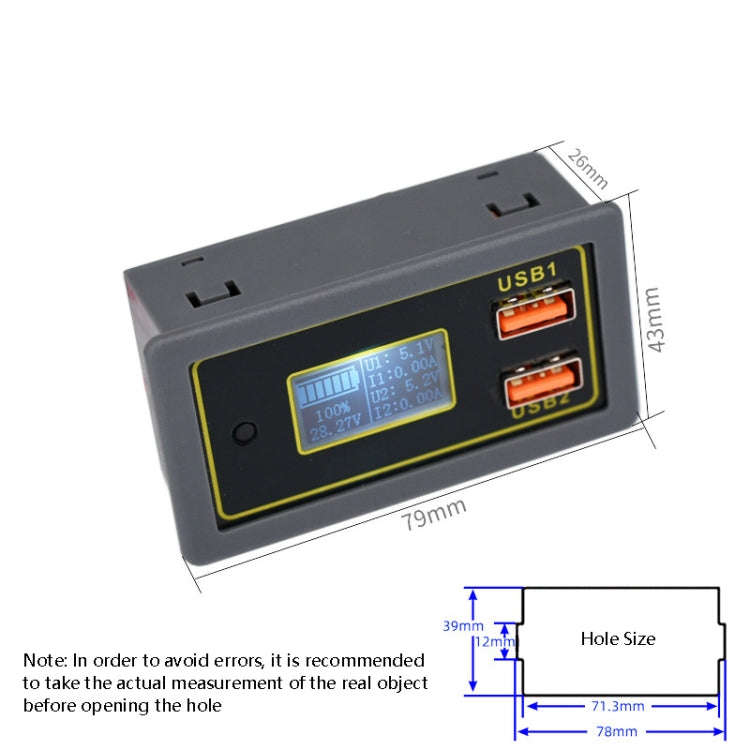 Car DC Voltage Electricity Table 12/24V Battery Lead-Acid Battery Turn 5V USB Fast Charge Display...