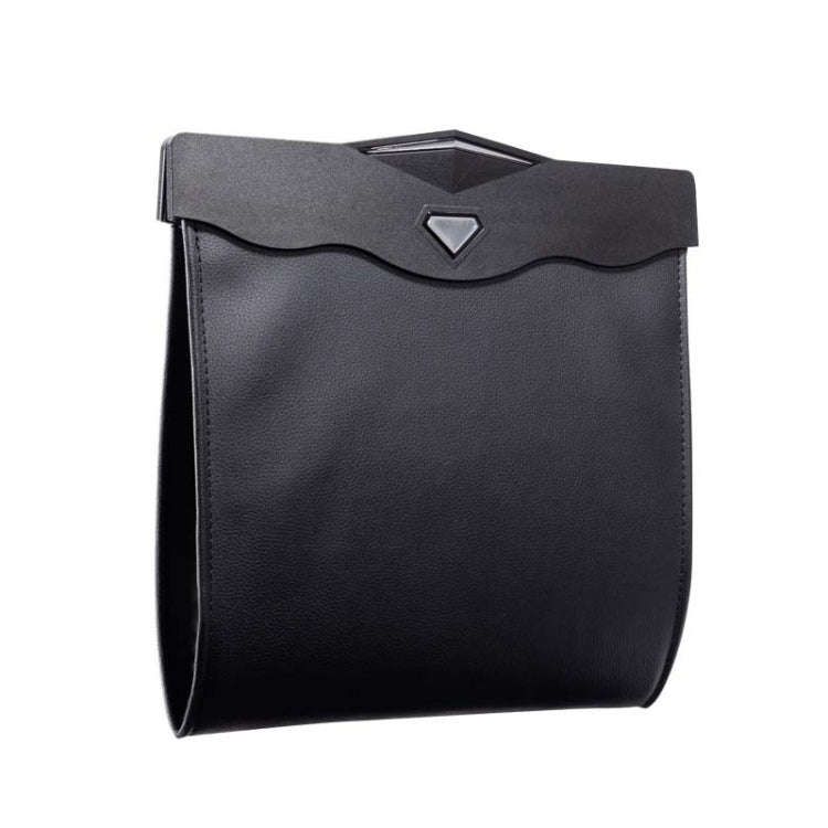 Car Trash Can Car Chair Back Hanging Storage Box Hidden Folding Storage Bag With LED Light, Black...