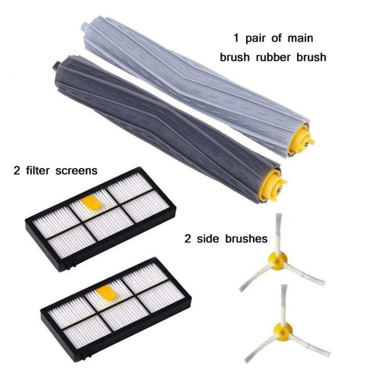 Robot Sweeping Brush + Hypa Filter + Triangle Side Brush For iRobot 800 960