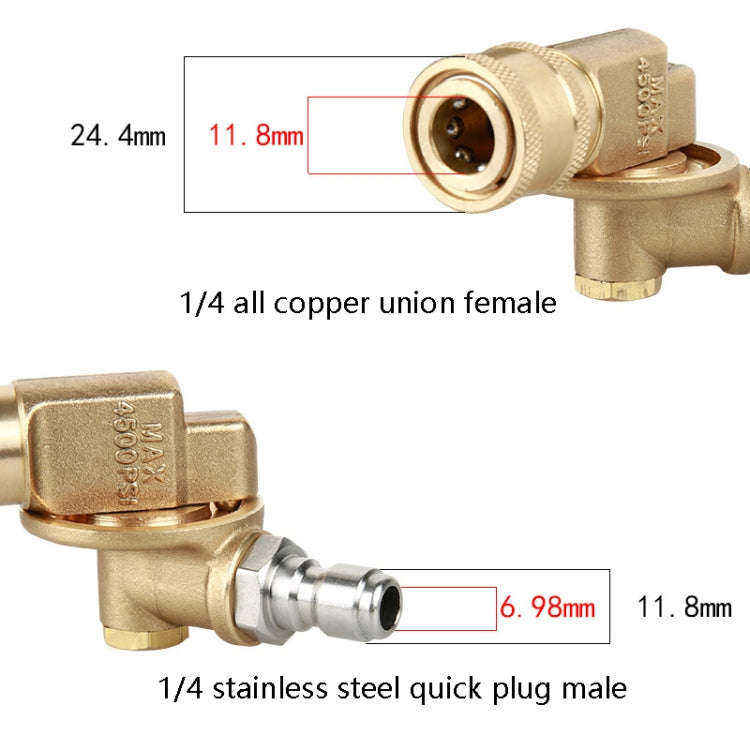 High Pressure Cleaning Machine Accessories Brush Head 240 Degrees Rotating 1/4 Live Joint, 240 De...