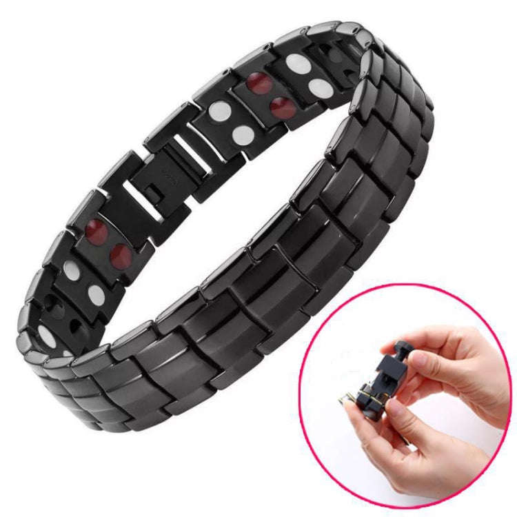 Double Row Magnet Magnetic Therapy Bracelet For Men, Colour: Bronze Full Magnet, Black, White, Go...