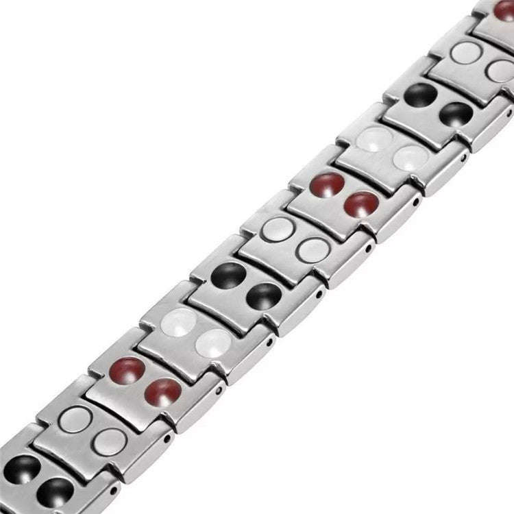 Double Row Magnet Magnetic Therapy Bracelet For Men, Colour: Bronze Full Magnet, Black, White, Go...