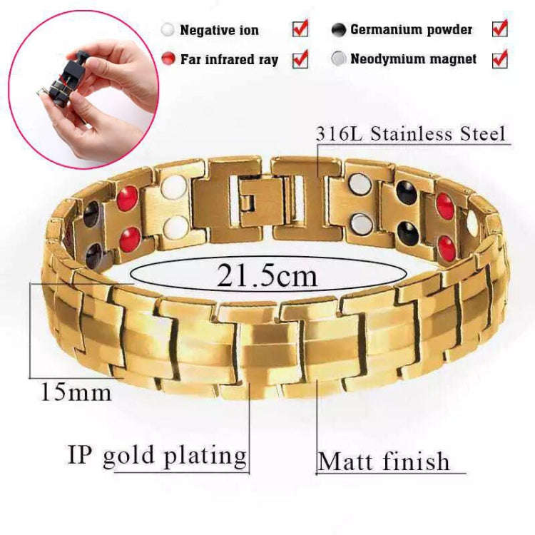 Double Row Magnet Magnetic Therapy Bracelet For Men, Colour: Bronze Full Magnet, Black, White, Go...