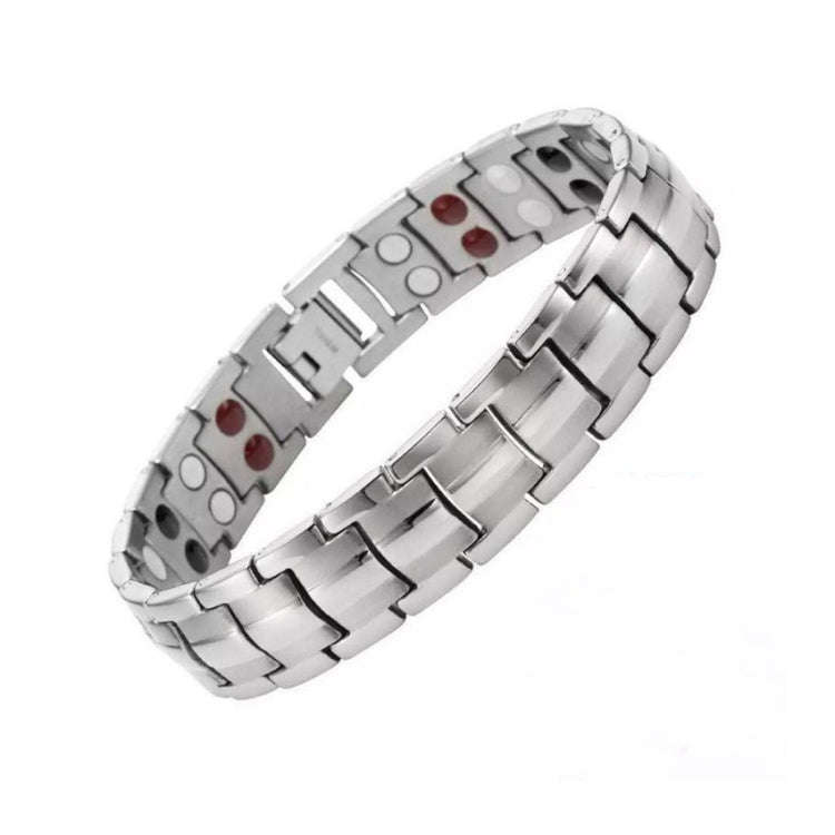 Double Row Magnet Magnetic Therapy Bracelet For Men, Colour: Bronze Full Magnet, Black, White, Go...