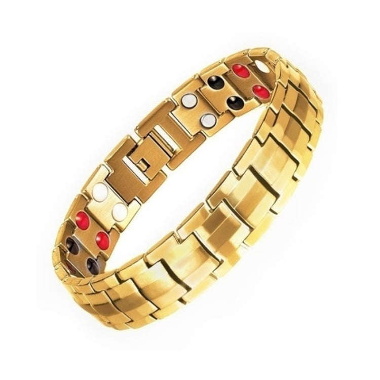 Double Row Magnet Magnetic Therapy Bracelet For Men, Colour: Bronze Full Magnet, Black, White, Go...