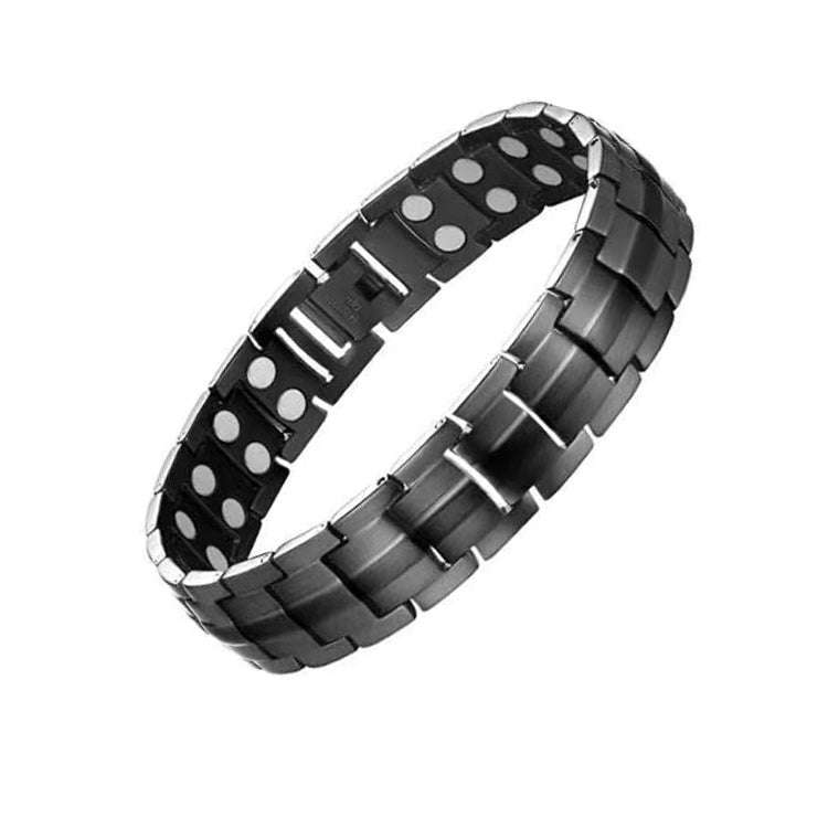 Double Row Magnet Magnetic Therapy Bracelet For Men, Colour: Bronze Full Magnet, Black, White, Go...