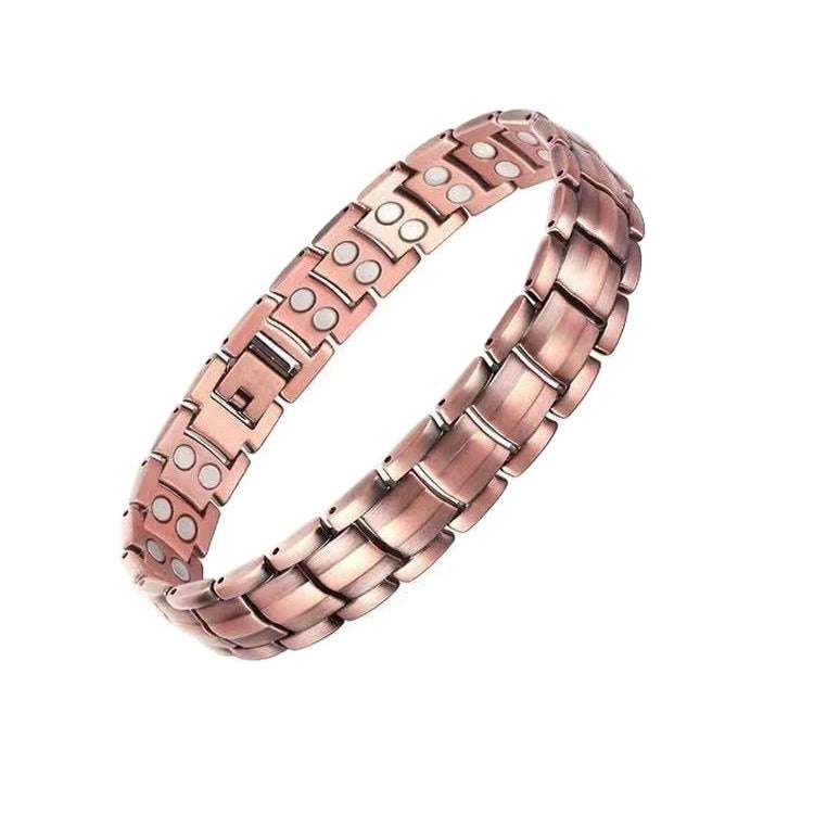 Double Row Magnet Magnetic Therapy Bracelet For Men, Colour: Bronze Full Magnet, Black, White, Go...