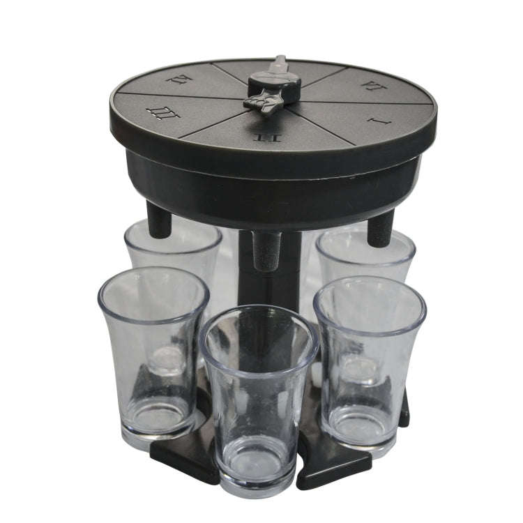 6 Cups Wine Dispenser Automatic Diversion Wine Pourer With Game Turntable, Style:, Round Blue wit...