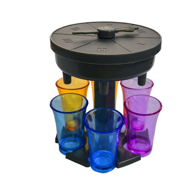 6 Cups Wine Dispenser Automatic Diversion Wine Pourer With Game Turntable, Style:, Round Blue wit...