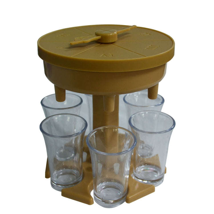 6 Cups Wine Dispenser Automatic Diversion Wine Pourer With Game Turntable, Style:, Round Blue wit...