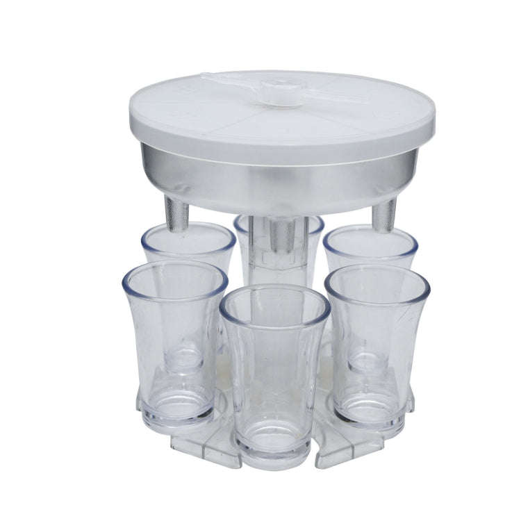 6 Cups Wine Dispenser Automatic Diversion Wine Pourer With Game Turntable, Style:, Round Blue wit...