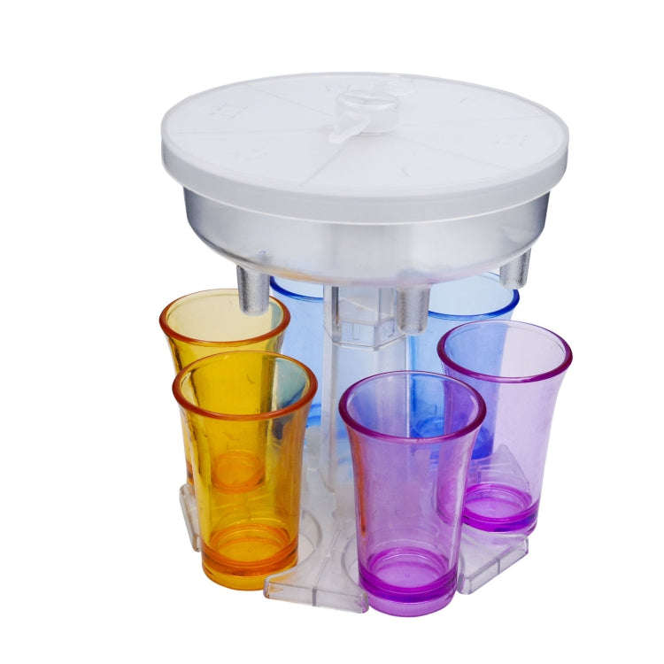 6 Cups Wine Dispenser Automatic Diversion Wine Pourer With Game Turntable, Style:, Round Blue wit...