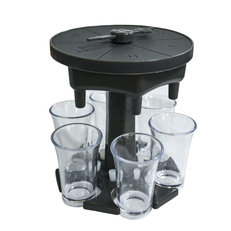 6 Cups Wine Dispenser Automatic Diversion Wine Pourer With Game Turntable, Style:, Round Blue wit...