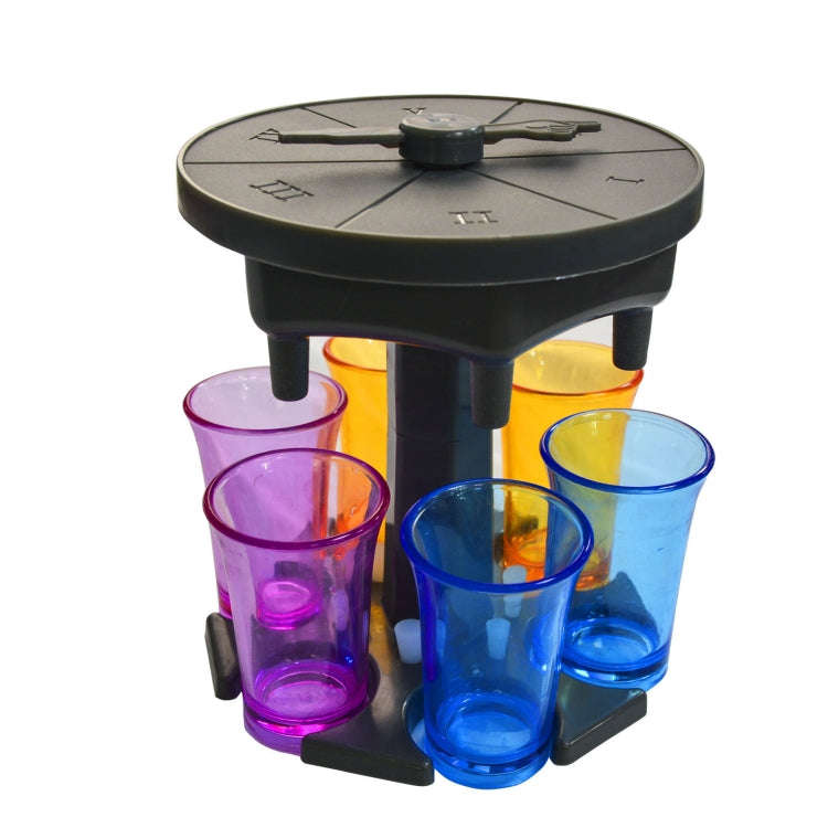 6 Cups Wine Dispenser Automatic Diversion Wine Pourer With Game Turntable, Style:, Round Blue wit...