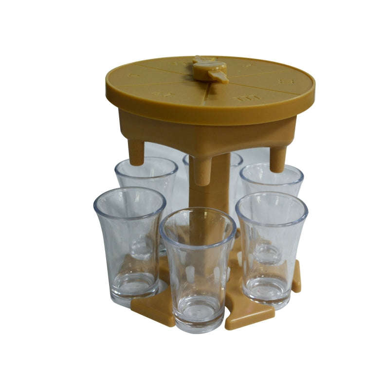 6 Cups Wine Dispenser Automatic Diversion Wine Pourer With Game Turntable, Style:, Round Blue wit...