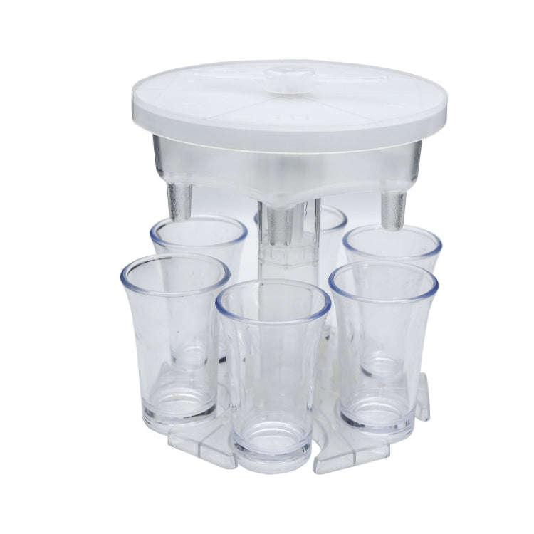 6 Cups Wine Dispenser Automatic Diversion Wine Pourer With Game Turntable, Style:, Round Blue wit...