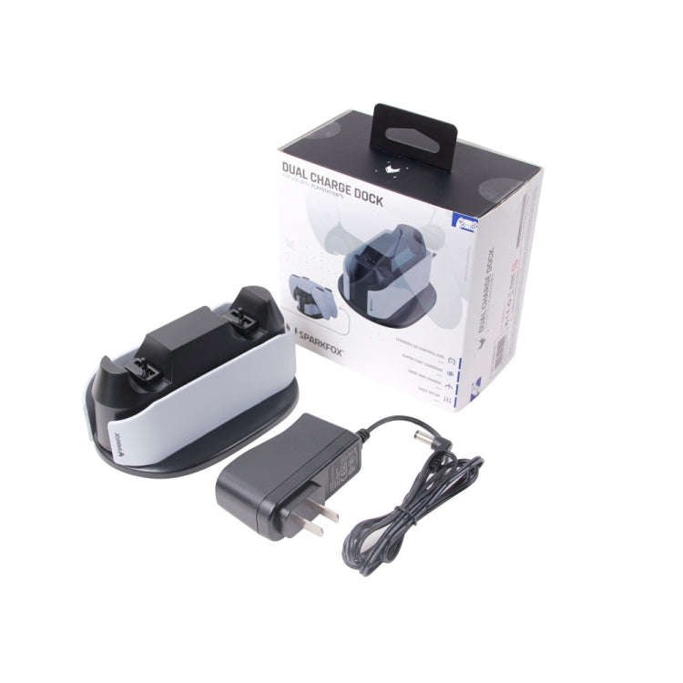 SPARKFOX W20P508 Dual Charger With Contacts Wireless Handle Charger For PS5, Style:, Charger+Data...