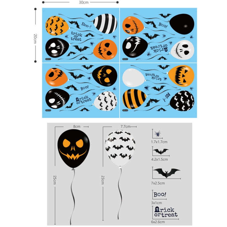 Halloween Horror Glass Decoration Sticker Balloon Electrostatic Sticker, Balloon Electrostatic St...