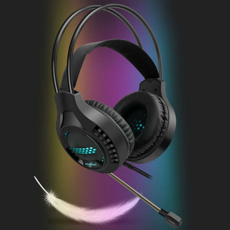 Smailwolf AK3 Headset Game Headphones Wired Luminous Desktop Computer Headset, Style:, 3.5mm Doub...