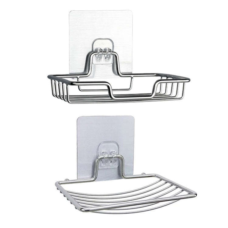 Stainless Steel Wall-Mounted Bathroom Soap Storage Rack, Style: Single Layer With Sticker, Single...