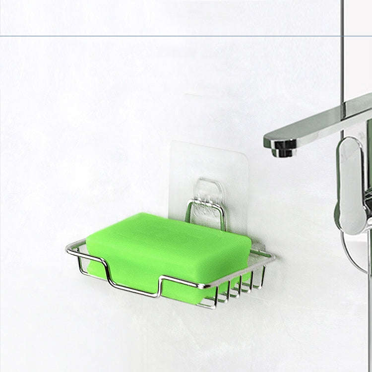 Stainless Steel Wall-Mounted Bathroom Soap Storage Rack, Style: Single Layer With Sticker, Single...