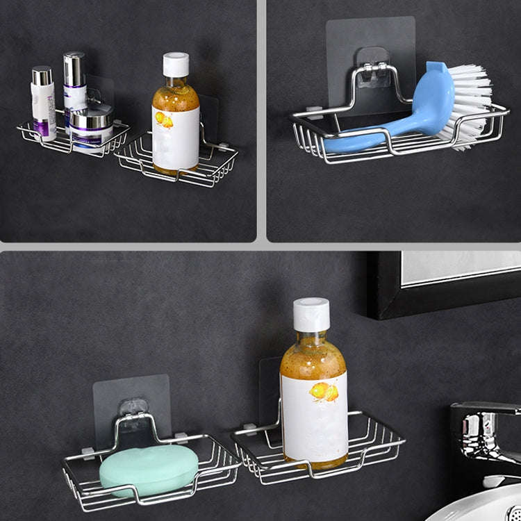 Stainless Steel Wall-Mounted Bathroom Soap Storage Rack, Style: Single Layer With Sticker, Single...