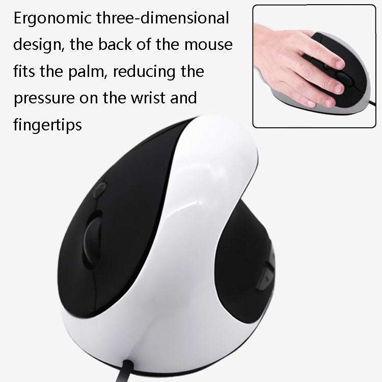 JSY-05 6 Keys Wired Vertical Mouse Ergonomics Brace Optical Mouse, White, Red, Purple, Blue, Blac...