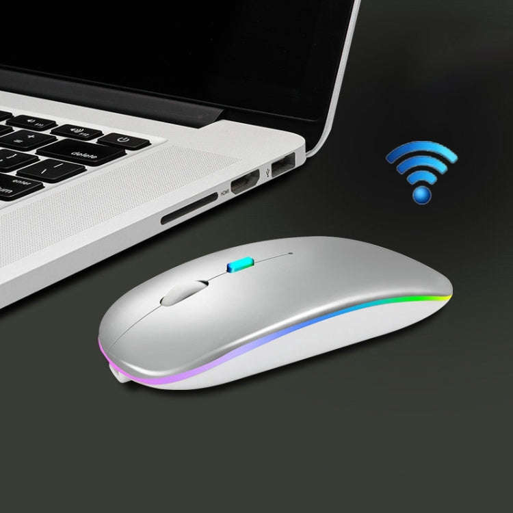 Y20 4 Keys Colorful Glow Charging Mute Mouse Notebook Game Wireless Mouse, 2.4G Version (Black), ...