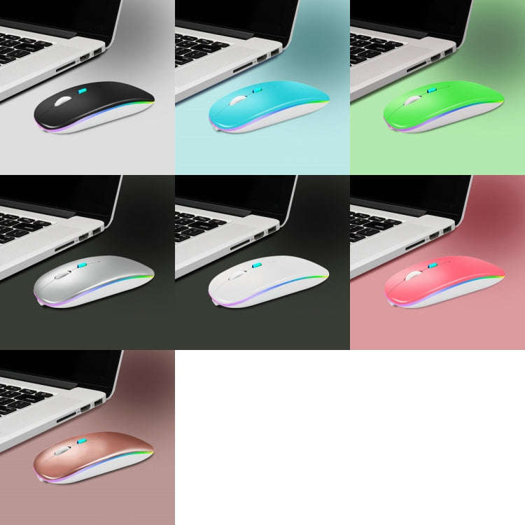Y20 4 Keys Colorful Glow Charging Mute Mouse Notebook Game Wireless Mouse, 2.4G Version (Black), ...