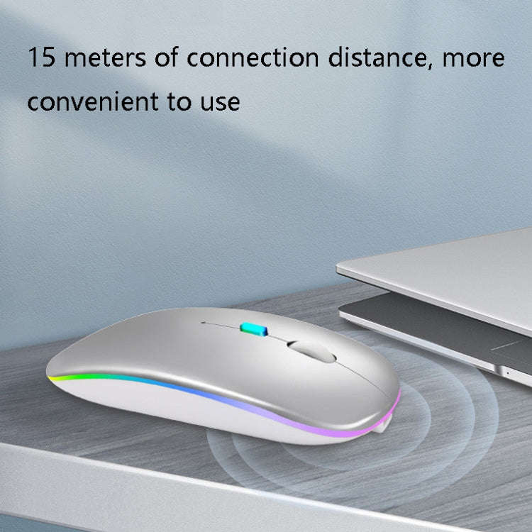 Y20 4 Keys Colorful Glow Charging Mute Mouse Notebook Game Wireless Mouse, 2.4G Version (Black), ...
