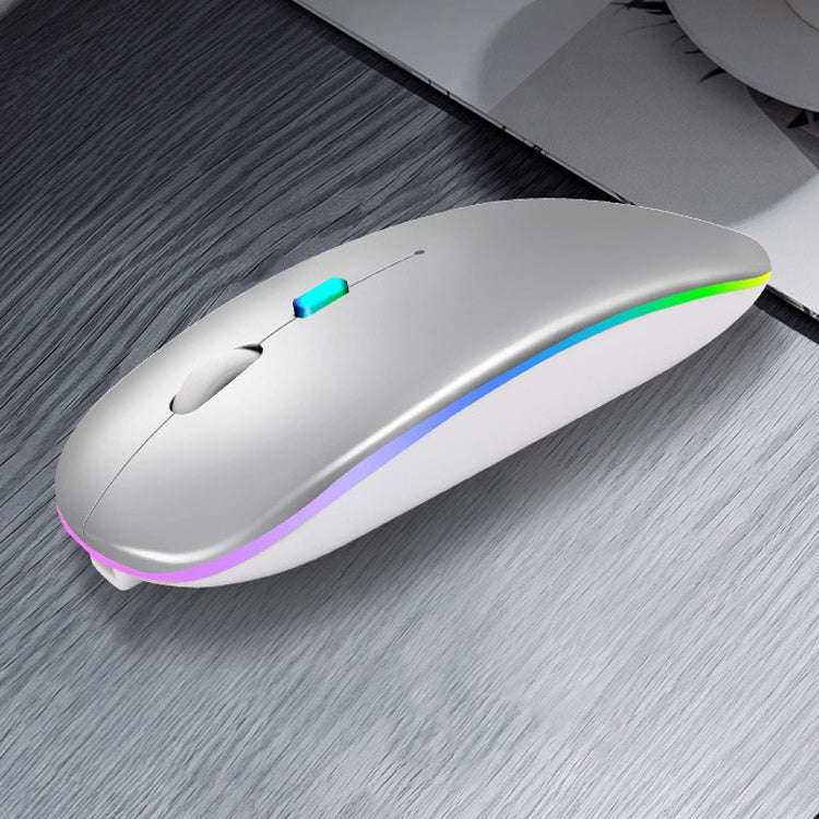 Y20 4 Keys Colorful Glow Charging Mute Mouse Notebook Game Wireless Mouse, 2.4G Version (Black), ...