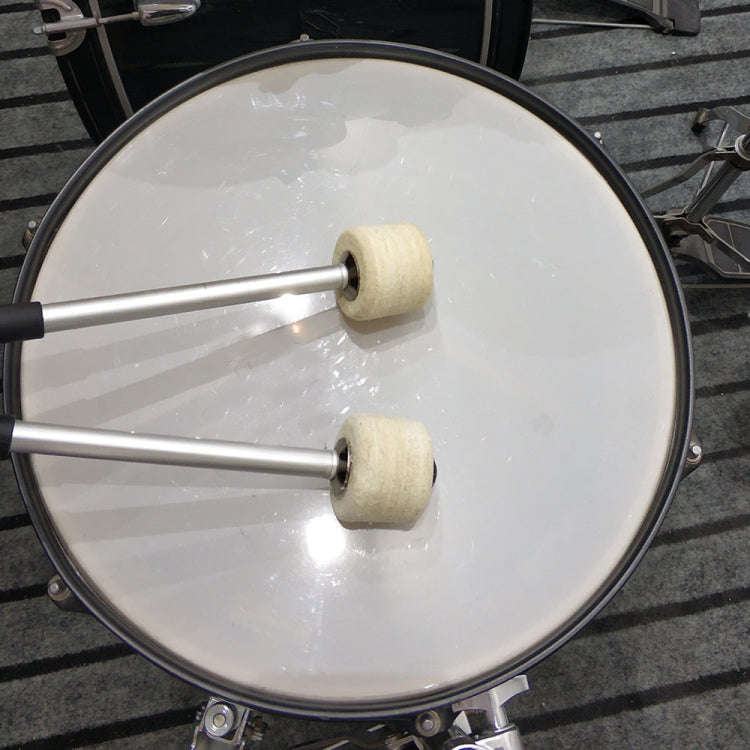 Percussion Accessories Wool Felt Stainless Steel Non-Slip Drumsticks Practice Playing Kick Drum H...