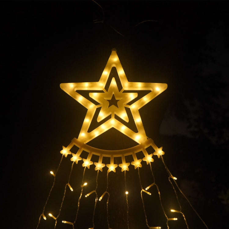 10LM 350 LED Star Waterfall Light Christmas Tree String Lights Outdoor Meteor Light, Plug Spec:, ...