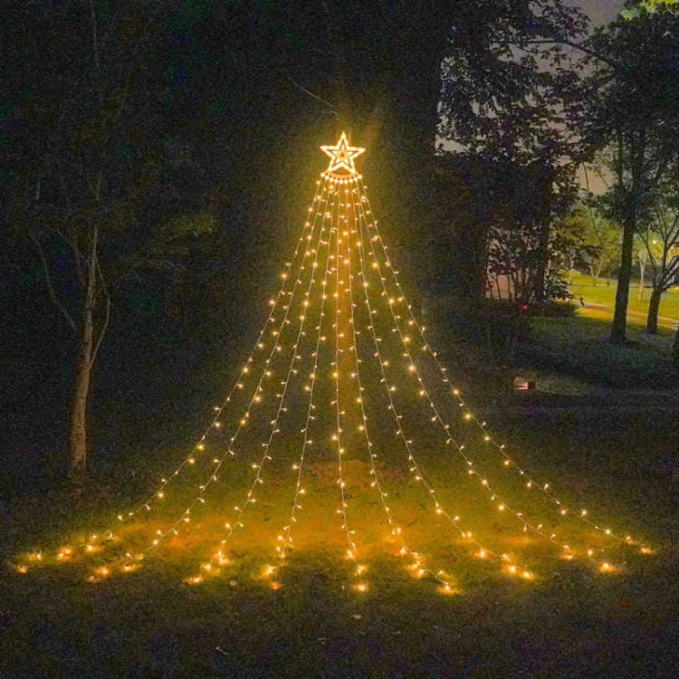 10LM 350 LED Star Waterfall Light Christmas Tree String Lights Outdoor Meteor Light, Plug Spec:, ...