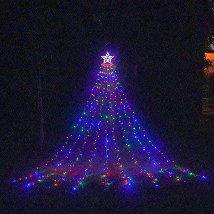 10LM 350 LED Star Waterfall Light Christmas Tree String Lights Outdoor Meteor Light, Plug Spec:, ...