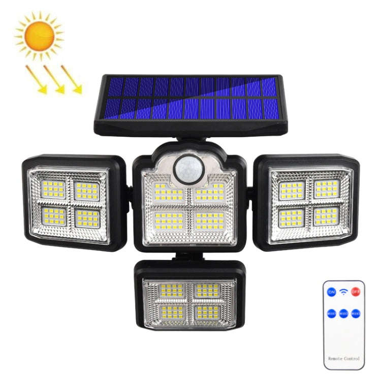 TG-TY085 Solar 4-Head Rotatable Wall Light with Remote Control Body Sensing Outdoor Waterproof Ga...