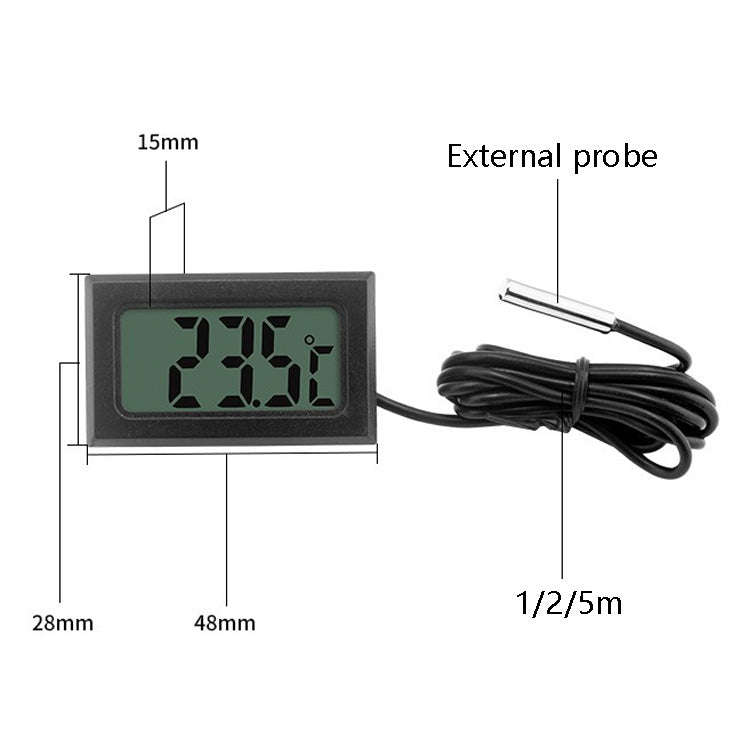Fish Tank Digital Thermometer Waterproof Probe Electronic Measuring Thermometer, Line Length: 5m ...