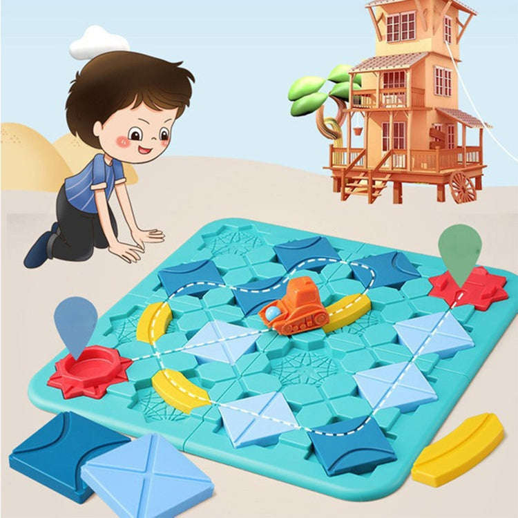 Tabletop Game Road Builder Maze Thinking Logical Reasoning Pull Back Forklift Children Toy, Maze ...