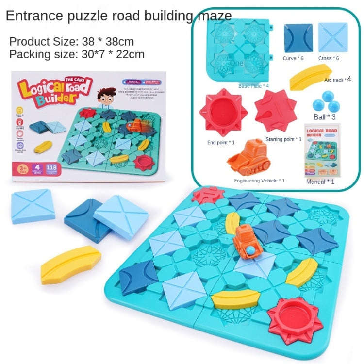 Tabletop Game Road Builder Maze Thinking Logical Reasoning Pull Back Forklift Children Toy, Maze ...