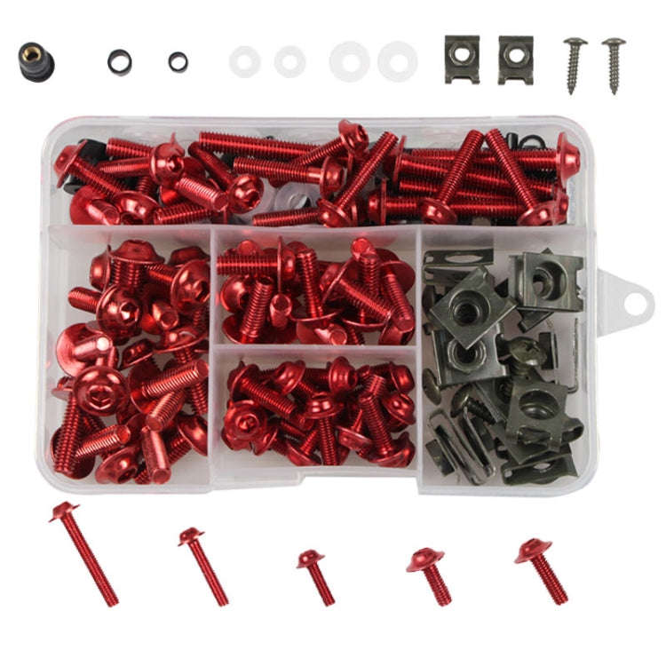 177 PCS/ Box Motorcycle Modification Accessories Windshield Cover Set Screw, Black, Red, Gold, Bl...