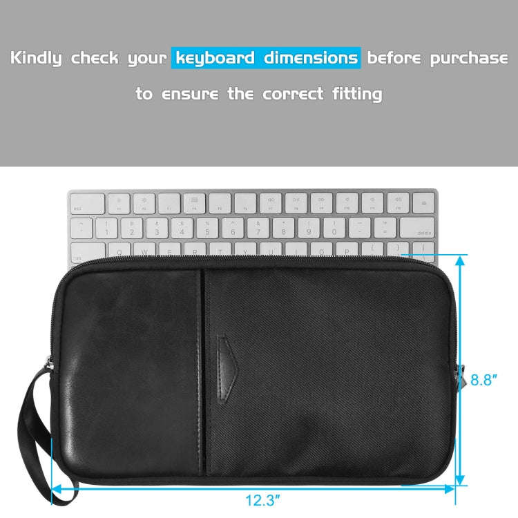 Universal PU Leather + Nylon Waterproof Zipper Portable Keyboard Storage Bag For Apple Wireless K...