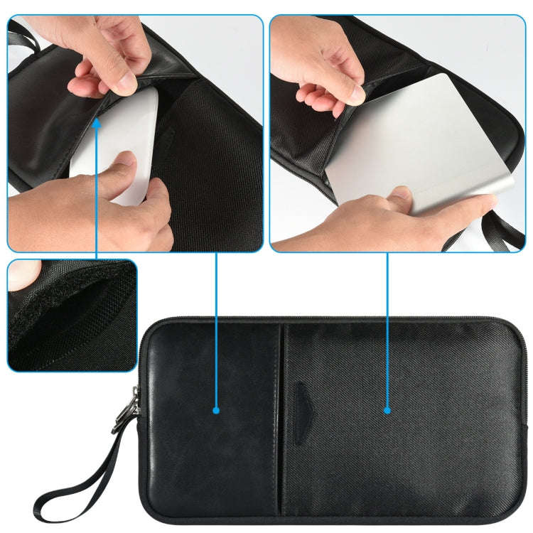 Universal PU Leather + Nylon Waterproof Zipper Portable Keyboard Storage Bag For Apple Wireless K...