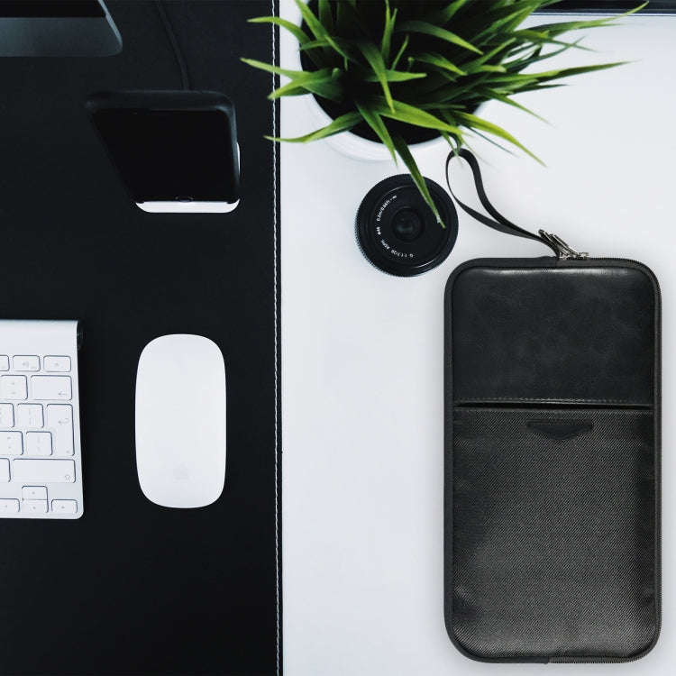 Universal PU Leather + Nylon Waterproof Zipper Portable Keyboard Storage Bag For Apple Wireless K...