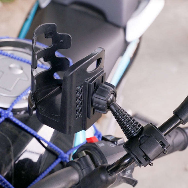 2 PCS SMCP-380 General Riding Cup Rack Motorcycle Bicycle Cup Holder, Rearview Mirror Installatio...