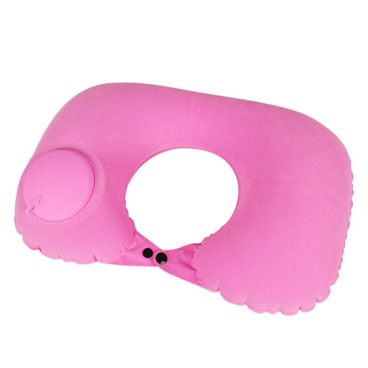 Travel Inflatable Press U-Shaped Neck Guard Pillow, Flocked U009-01Peacock Green , Flocked ...