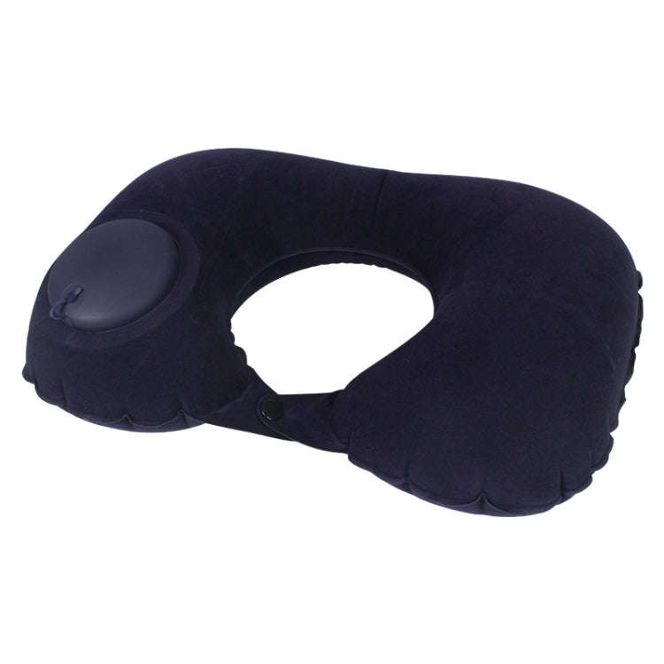 Travel Inflatable Press U-Shaped Neck Guard Pillow, Flocked U009-01Peacock Green , Flocked ...