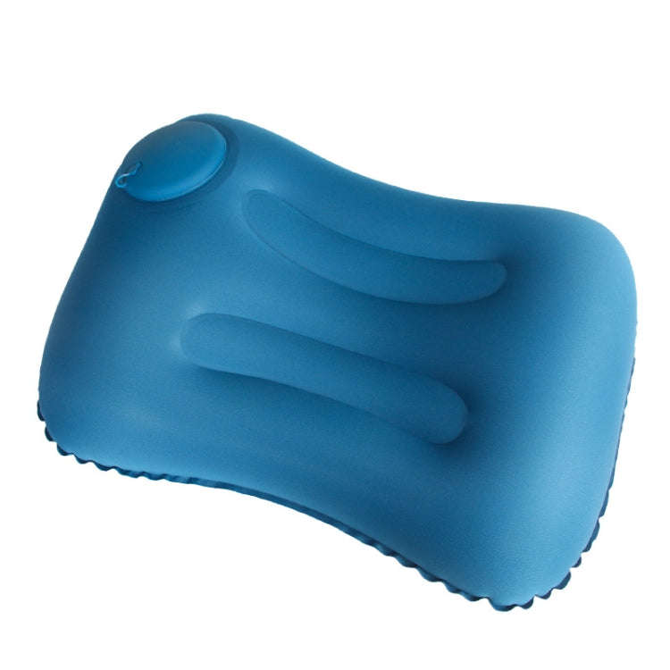 Travel Inflatable Press U-Shaped Neck Guard Pillow, Flocked U009-01Peacock Green , Flocked ...