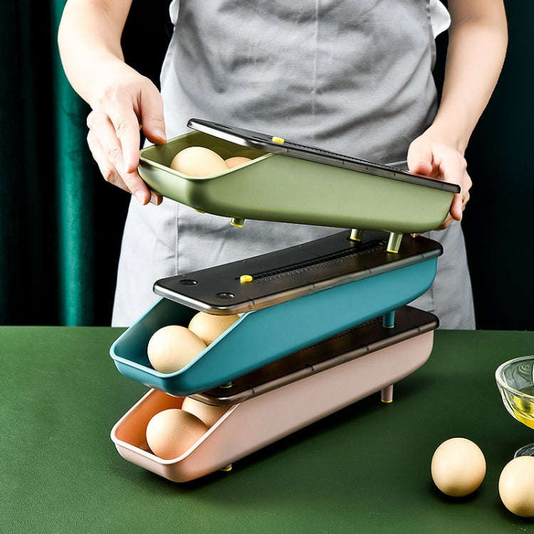 Automatically Fill The Egg Storage Box Refrigerator Fresh-Keeping Box, 1 Layers Green, 1 Layers  ...