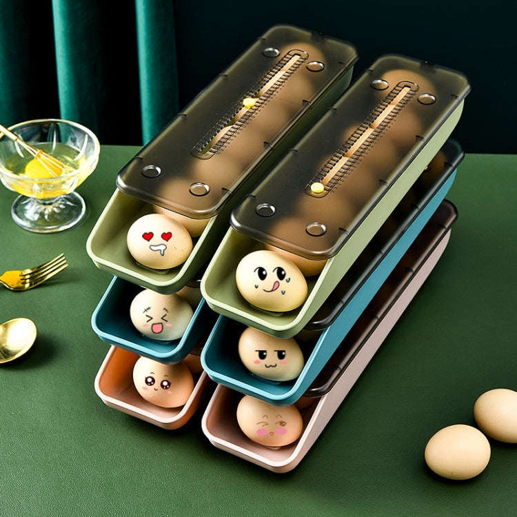 Automatically Fill The Egg Storage Box Refrigerator Fresh-Keeping Box, 1 Layers Green, 1 Layers  ...